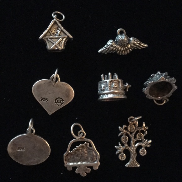 - 8 Vintage solid Sterling silver 925 charms bundle lot - Picture 2 of 2